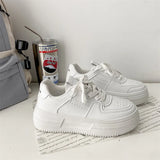 Bottom Height Small White Shoes Light Luxury High-End Old Dad Shoes Women's Single Shoes Summer Lace Breathable Leisure Sports