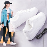 White Shoes Female Students Korean Version Is Very Spring And Autumn Leather Flat Shoes Sneakers Breathable Women's Board