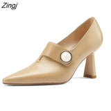 Women Fashion Light Brown High Quality Heel Shoes for Autumn Amp Spring Lady Classic Comfort Stylish Black Shoes Women