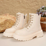 Autumn And Winter New Thick Thick Warm Martin Boots Thick Back Thick Lace Women's Shoes