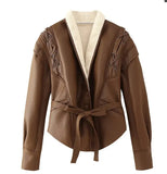Women's Explosive Retro Casual Leather Jacket Jacket - High Quality