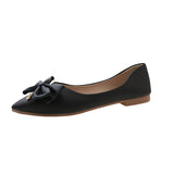 Mouth Single Shoes Women 2025 Spring And Summer New Sharp Head Flat Evening Wind Bows Lazy One Foot Pedal Bean