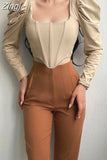 Elegant Women Party Crop Top Square Collar Puff Sleeve Autumn Corset Tops Slim Female Sexy Velevt Cropped Tops