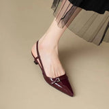 Patent Leather Heeled Sandals Women 2025 Summer New Retro Style And Korean Version Of Casual Single-Shoe