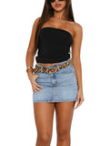 TUME Slim Elastic Denim Skirt-Outfit