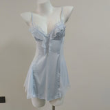 Summer New Sexy Dingy Casual Plus Chest Mat Gathering Sling Pyjamas Smeared Empty Burst Pyjamas