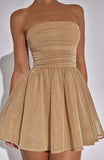 Sexy Shoulderless Strap-Less Braided Sleeveless Body-Cuffed Dress Super Short Skirt Black Small