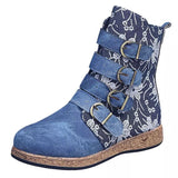 Autumn And Winter New Large Code 43 Martin Boots Women Embroidered National Wind And Hot Short Boots Flat Bottom