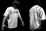 Summer Demon Cross Print Short-Sleeved T-Shirt Stranded Trousers Round Collar Men's Top