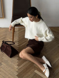 Lazy Wind Wool Sweater Woman 2025 Dress Bag Loose Knitted Shirt Long-Sleeved