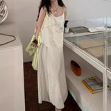 Industry!Weaving Splicing Splicing Design Niche Thin Gentle Comfortable Sling Dress / Sling