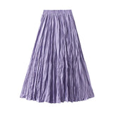 Luxury Light Pressure Folded Skirt Women's Spring And Autumn New Station Big Swing Thin Folded A Skirt