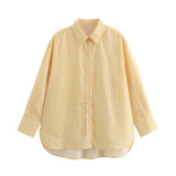 Women's ZA Temperament Spring New Temperament Commute Loose Striped