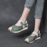 Layer Of Cowhilla Retro Color Mary Treasure Shoes Women 2025 Spring And Summer New Word With Flat Bottoms With Shallow Single