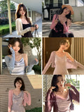Xixi 2025 Spring New Korean Version Of Temperament Long-Sleeved Knitted Cardigan Women Sunscreen Shawl Women