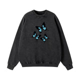 Autumn And Winter New Pure Cotton Water Wash Old Sweater Women In Batik Retro Print Top