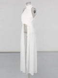 Temperament Sleeveless Shirt 2025 Autumn And Winter New Slim Slimming Irregular Standing Collar Sexy Elegant Top