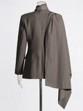 The Autumn Of 2025, The New Fashion Shawl-Style Slaying Splicing Body Slimming Blazer Woman's