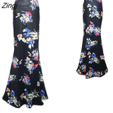 Women Summer New Long Skirt Flower Printing Charming Elastic High Waist Boho Saia Falda Female Maxi