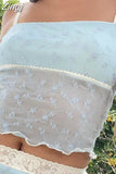 Lace Mesh Patchwork Y2K Retro Camis Crop Tops Clubwear Summer 2023 Sexy Women See Through Strap Tank Mini Vests