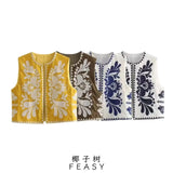Explosion Women's ZA Fashionless Sleeveless Embroidered Vest Women's