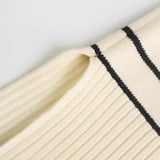 And Winter New Fashionable Long-Sleeved Striped Hem Split Sweater 5536025 Casual Top