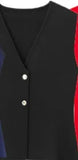 Women's Solid-Colored Gold Button-Wear Knitted Vest