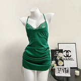 Sling Pyjamas Woman 2025 New Beautiful Back Thin Airable Ice Silk High-End Lace Lace Aja Skirt