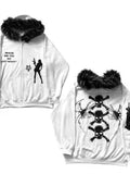 Zipper Hoodie Men's Skull Print Spring And Autumn Plush Hat Design Zipper Open Shirt Coat