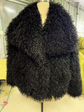 Big Collar Faux Fur Coat Short Fashion Fox Fur Coat Fluffy Plush Women's
