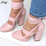 Women Pumps Plus Size 35-43 Women Heels Chaussures Femme Gladiator Summer High Heels For Party Wedding Shoes Women Thick