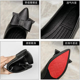 And Summer And Autumn Casual Flat-Bottomed Tip Fashion Single Shoes Women Soft-Tailed Bean Shoes Bows Work Shoes