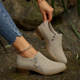 Retro Style Chelsea Boots 2025 Autumn And Winter New Side Zipper Side Heel Single Shoes Fashion Women's