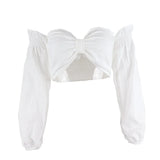 Zingj Hot Style Bow Super Jacket Women INS New Crop Long Sleeve T-Shirt