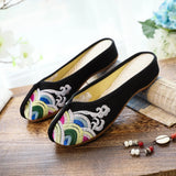 Zingj Spray Embroidered Cloth Shoes Retro Women's Cloth Slippers