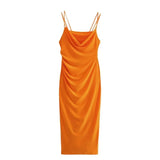 Ruched Slip Long Dress Women Backless Bodycon Dress Women Summer Elegant Party Dresses Woman Sexy Evening Dresses For