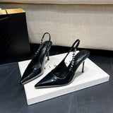 Heels 2025 Spring New Sexy Night Club Pointed Women's Single Shoes With Shallow Mouth Water Drill Bag Head