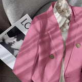 Zingj And Autumn Small Suit Jacket Female 2024 New Korean Version Net Red Temperament Small Purple Pink Suit