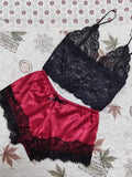 Hot Selling Lace Pajamas Two-Piece Lace Sling Perspective V-Neck Pajamas