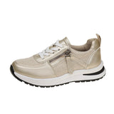 Casual Sneakers Women's 2025 New Fashion Slope And Thick-Soled Tie With Women's Sports Single