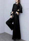 Spring New Ocean Atmosphere Large-Size Chiffon Two Sets Of Pants Fashion Age-Skinny Broad Leg Pants Suit