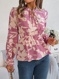 Shooting 2025 Autumn And Winter New Leisure Flowers With Long-Sleeved Chiffon Shirt Women's