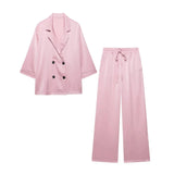 New Wrinkled Effect Blazer Loose Casual Trousers 4387130