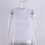 Zingj New Slim Rib Sleeveless T-Shirt Jacket Female Short Sexy Slim