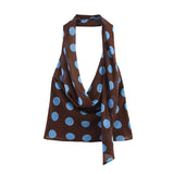 New Thin Scarf Wave Dot Hanging Neck Collar Blouse 3756352 Skirt