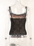 2023 Sexy Women Lace Camis Floral Sleeveless Sling Tank Crop Tops Summer Strap Slim Fit Bustiers Streetwear Mini