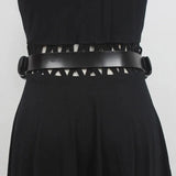 Lock Faux Leather Chain
