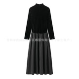 Women's Explosive Temperament Fashion To Receive Waists Thin Hepburn Style Small Black Dress