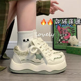 New Thick-Bottomed Plus Velvet Shoes Spring And Autumn Small White Shoes Women Casual Shoes Female Students Warm Cotton