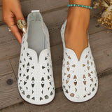 Large-Size Hollow Carved Flat Sole Single Shoes Round Head Lazy One Foot Pedal Low Help Shallow Boat